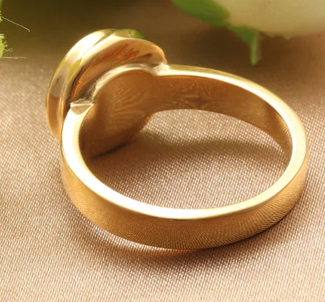 Fashion Titanium Steel Natural Stone Women's Ring