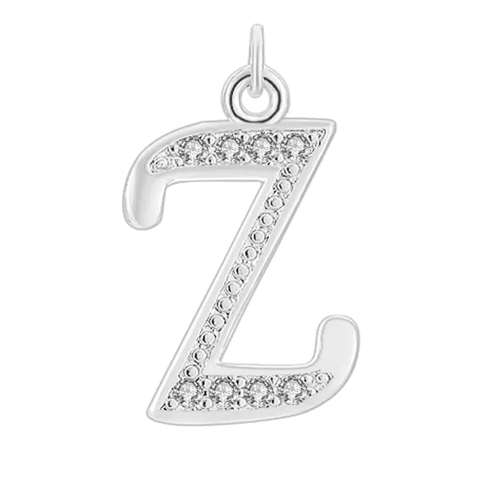 Diamond-Embedded Capital 26 English Letter Pendant Set