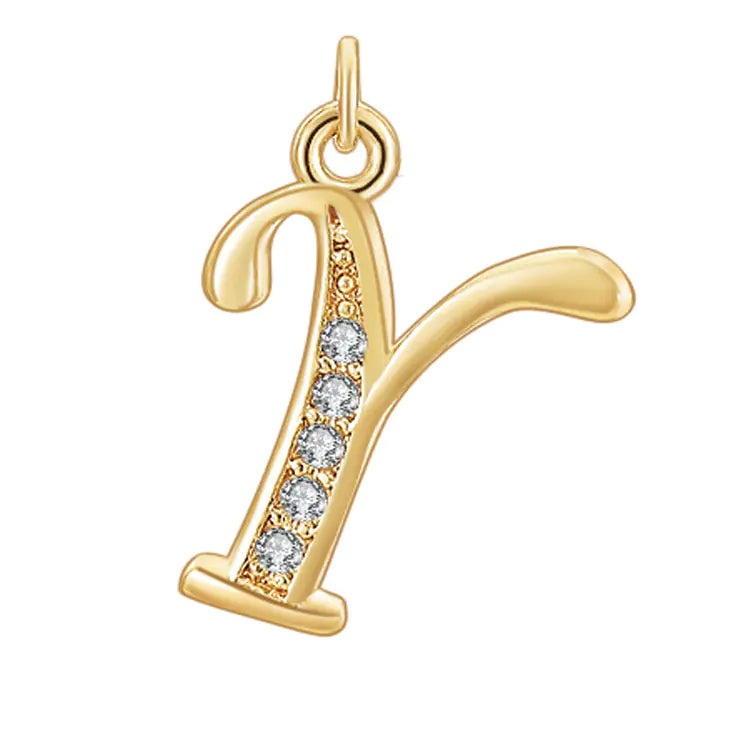 Diamond-Embedded Capital 26 English Letter Pendant Set