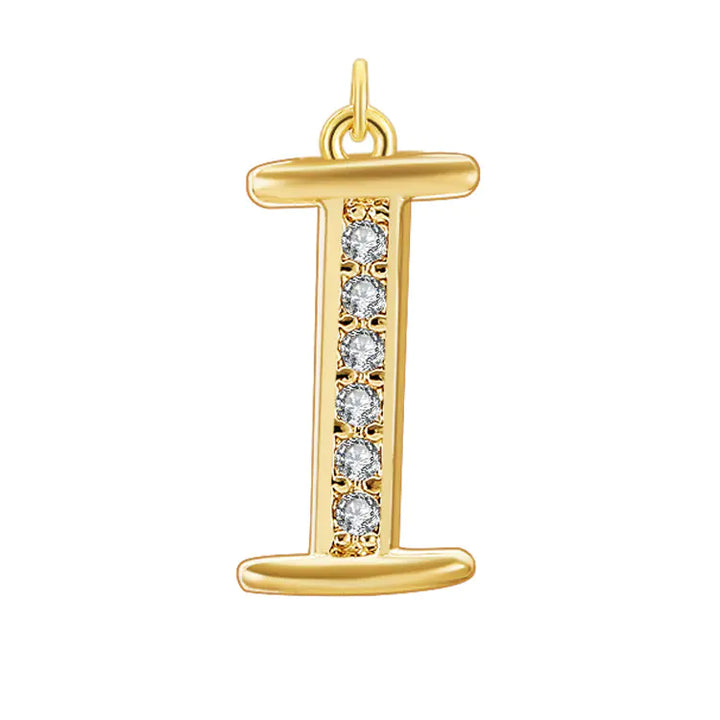Diamond-Embedded Capital 26 English Letter Pendant Set