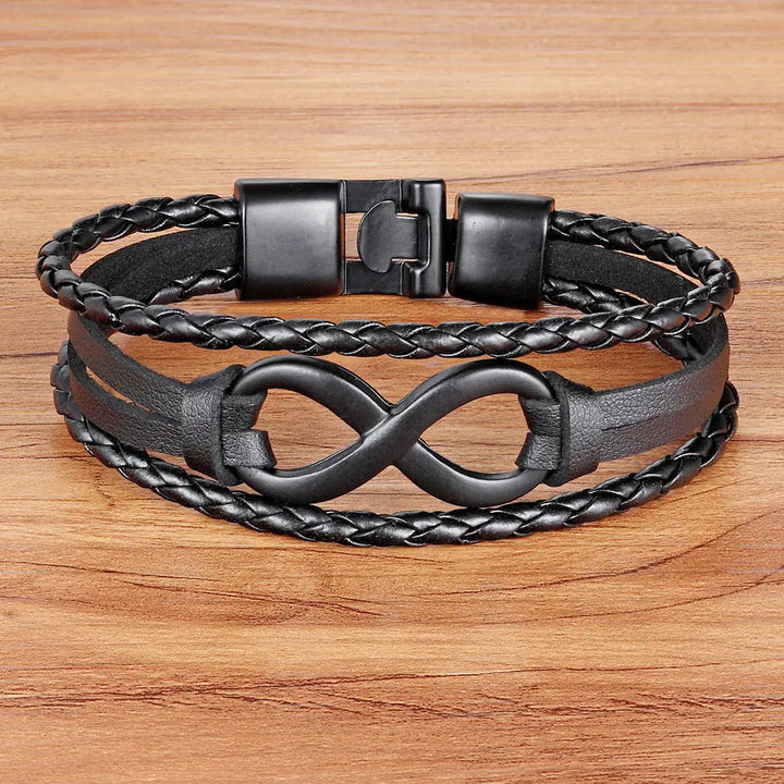 Black Stainless Steel Braided Bracelet - Stylish Design