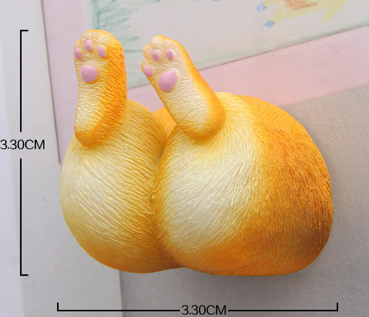 Corgi Butt Magnet and Refrigerator Sticker Set