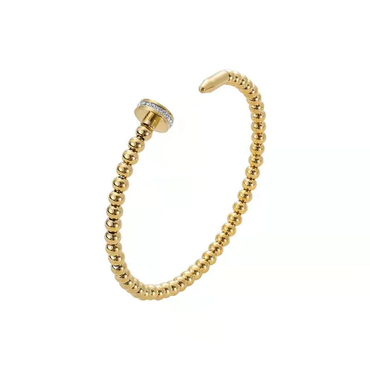 18K Gold Plated Titanium Steel Diamond Stud Bracelet