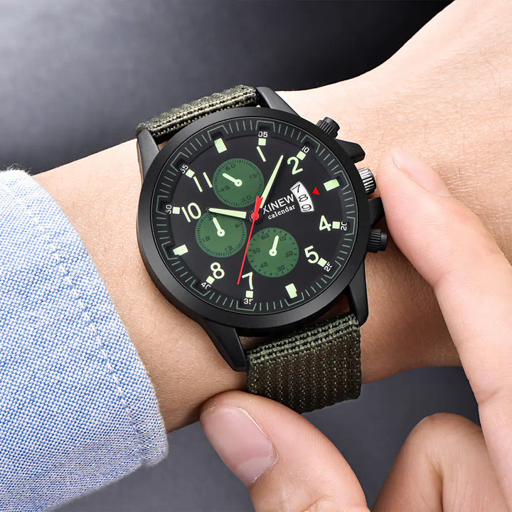 Men's Fashion Nylon Band Military Sports Watch