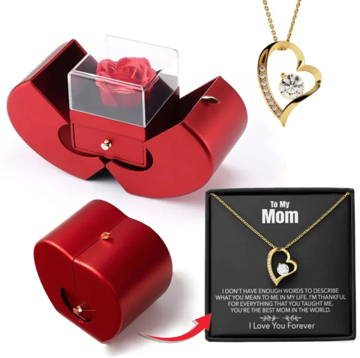 Women's Hollow Heart Necklace Set