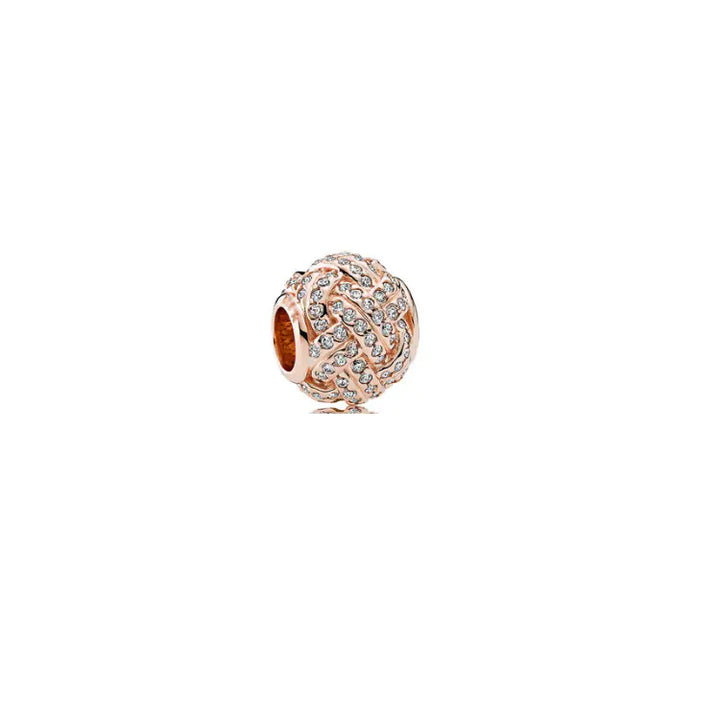 S925 Silver Rose Gold Sparkling Silicone Clip DIY Beads