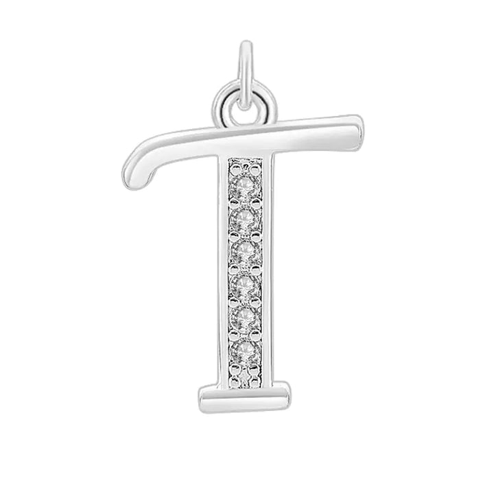 Diamond-Embedded Capital 26 English Letter Pendant Set