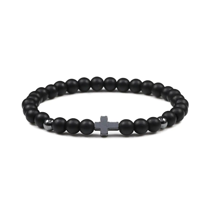 Fashion Hematite Beaded Stretch Bracelet with Turquoise