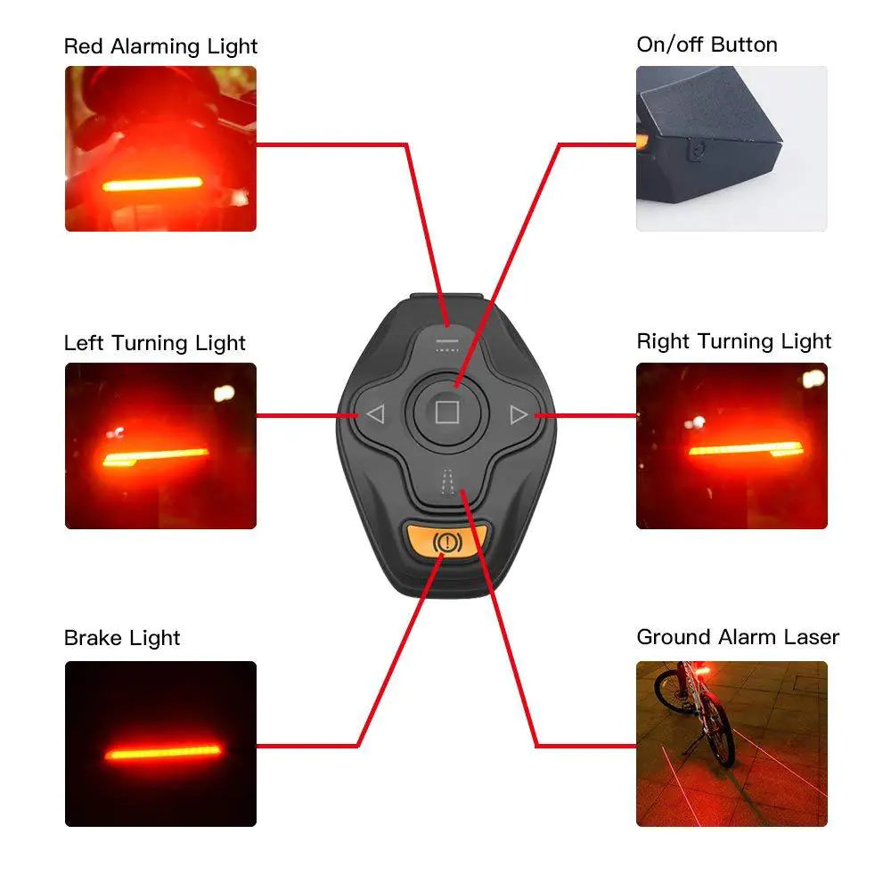 Wireless Remote Control Laser Tail Light for Bicycles