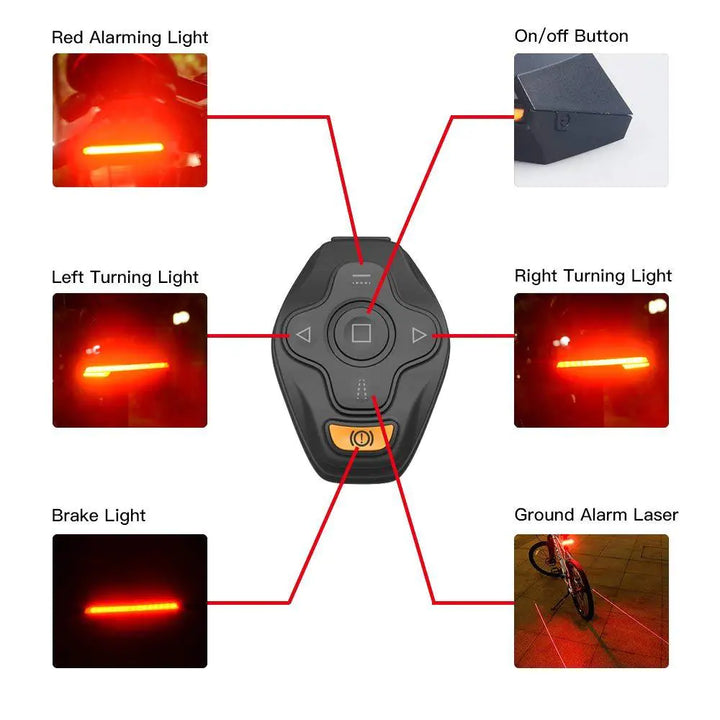 Wireless Remote Control Laser Tail Light for Bicycles