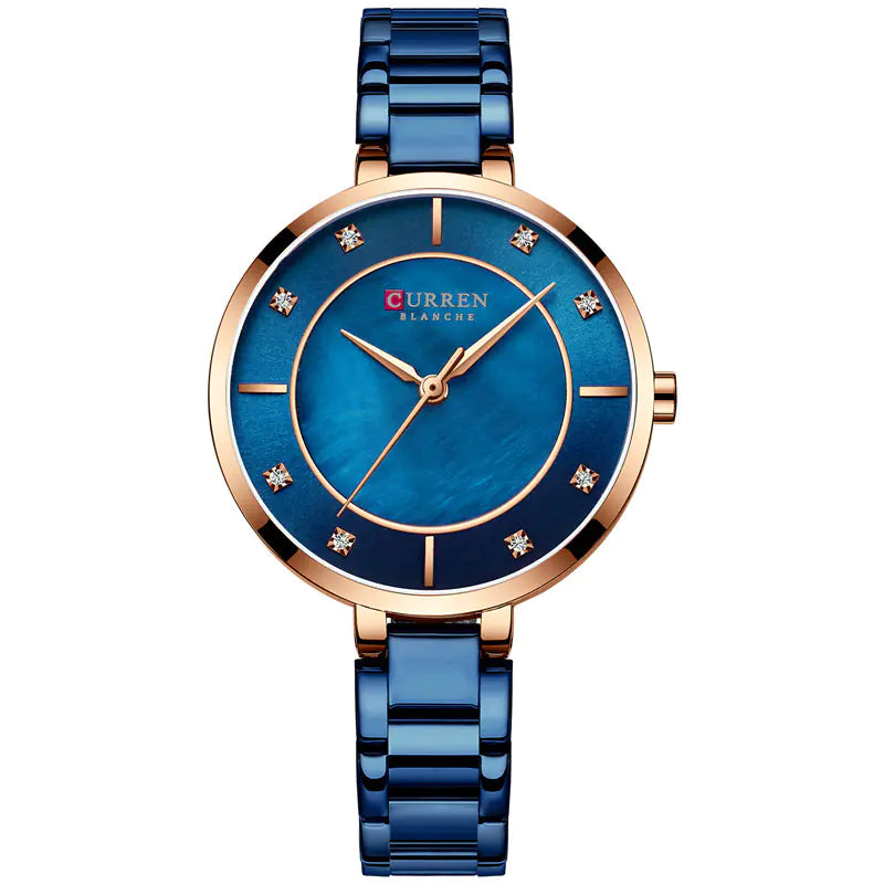 Curren Women's Waterproof Quartz Watch with Steel Band
