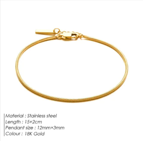 Snake Chain Stainless Steel Bracelet
