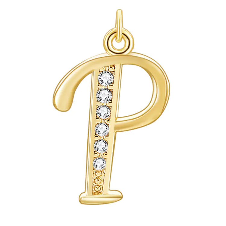 Diamond-Embedded Capital 26 English Letter Pendant Set