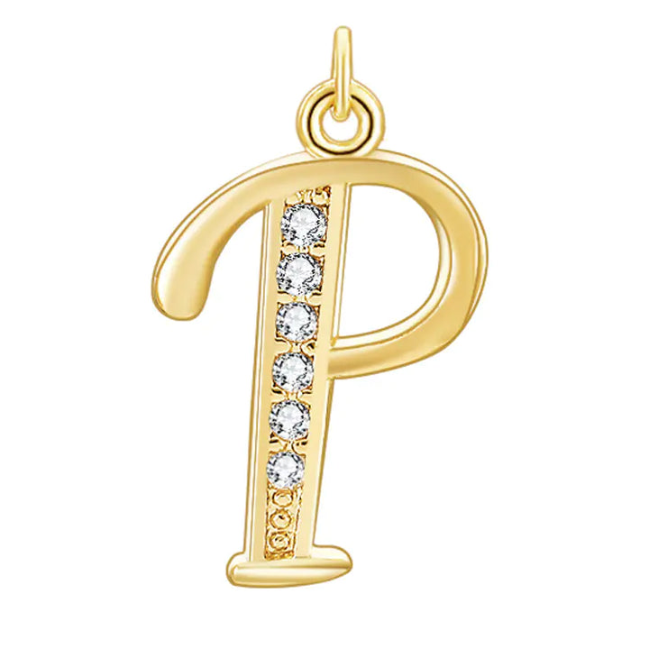 Diamond-Embedded Capital 26 English Letter Pendant Set