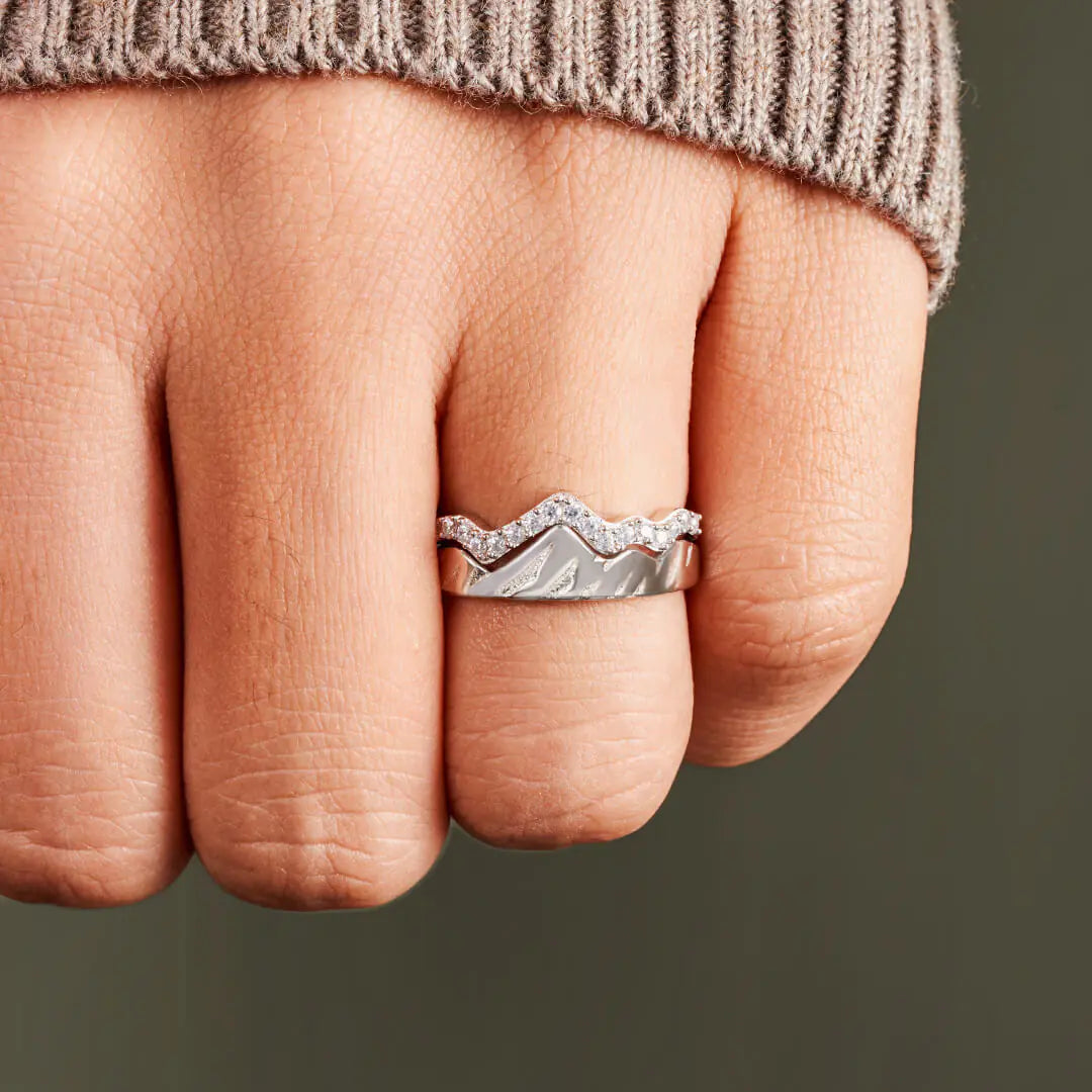 Copper Inlaid Zircon Folding Ring for Women’s Fashion