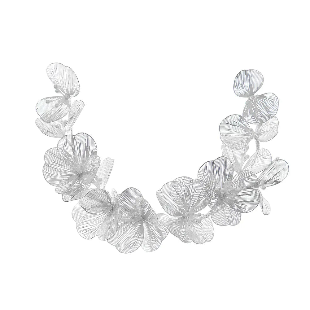 Korean Style Gold Petal Headband with Pearl Accents