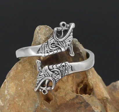Asgard Handcrafted Adjustable Stainless Steel Jormungand Ring