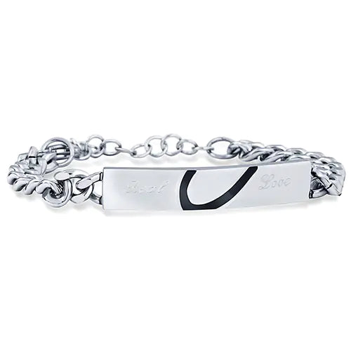 Korean Style Puzzle Heart Couple Bracelet in Rose Gold