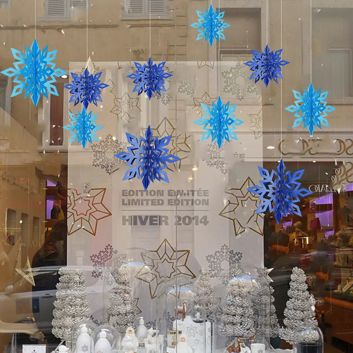3D Snowflake Decorations for Winter Christmas Events