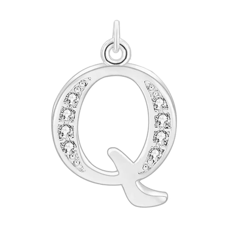 Diamond-Embedded Capital 26 English Letter Pendant Set