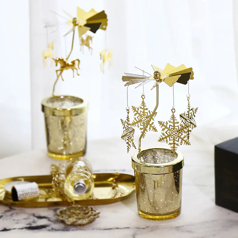 European Style Rotating Candle Holder for Modern Dining