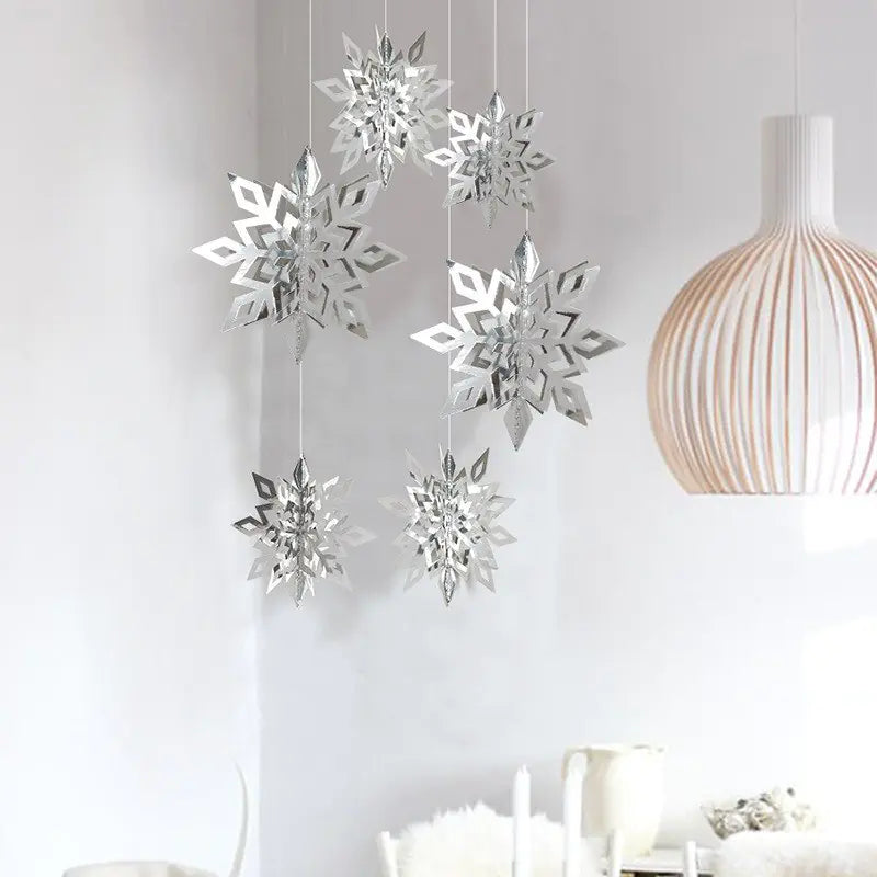 3D Snowflake Decorations for Winter Christmas Events