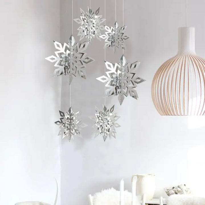 3D Snowflake Decorations for Winter Christmas Events