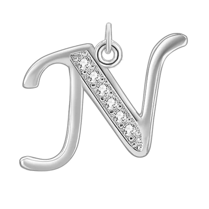 Diamond-Embedded Capital 26 English Letter Pendant Set