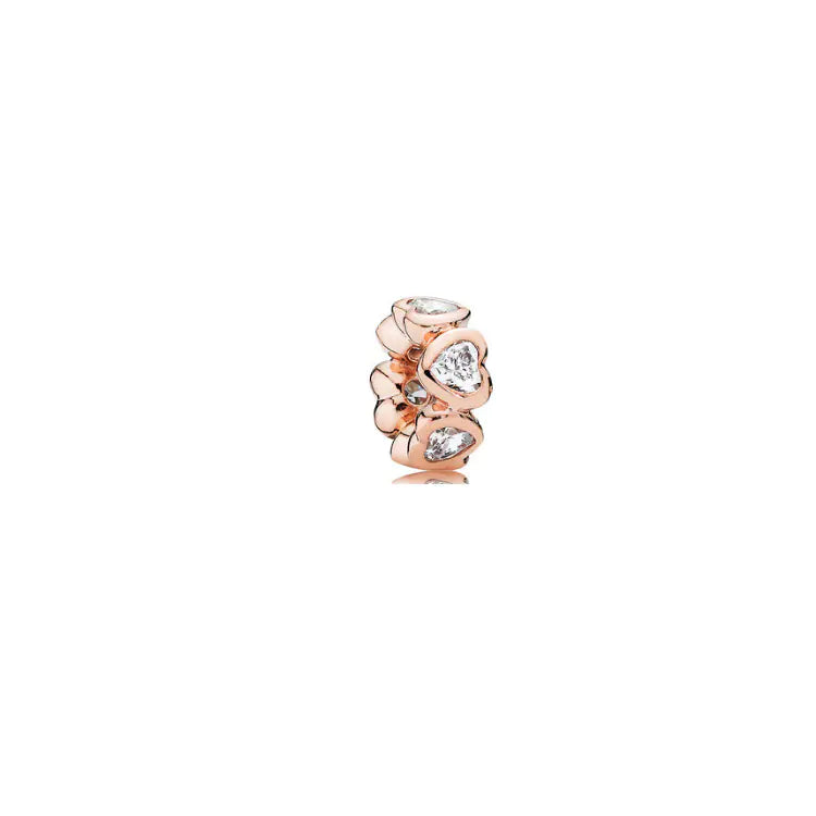 S925 Silver Rose Gold Sparkling Silicone Clip DIY Beads