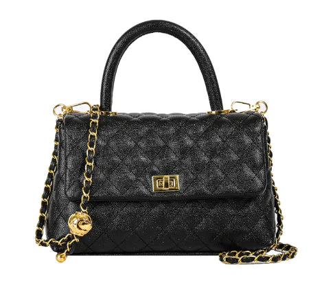 Stylish Women's PU Handbag with Wooden Ring Handle
