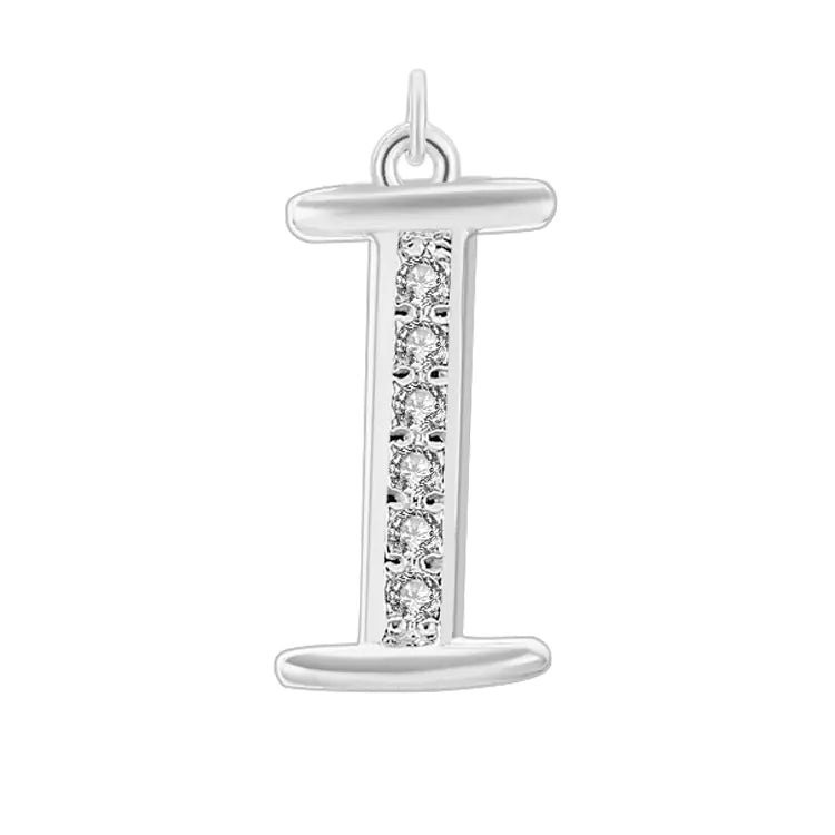 Diamond-Embedded Capital 26 English Letter Pendant Set