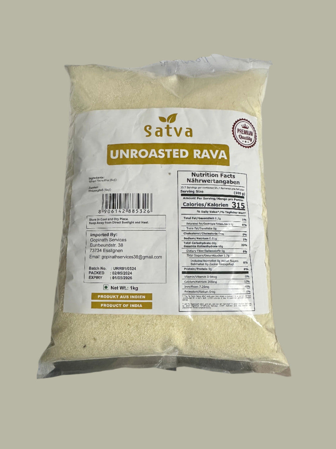 Satva Unroasted Rava 1Kg