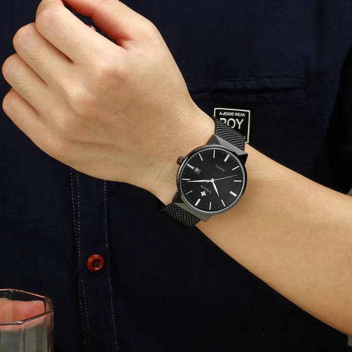 Men's Quartz Watch with Ultra-Thin Waterproof Design