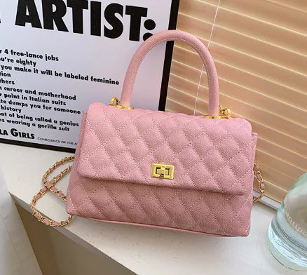 Stylish Women's PU Handbag with Wooden Ring Handle