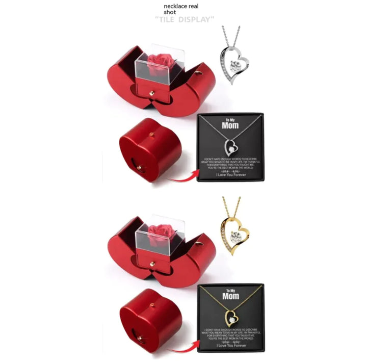 Women's Hollow Heart Necklace Set