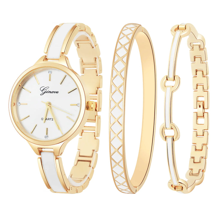 Fashionable Women's Quartz Watch and Bracelet Set