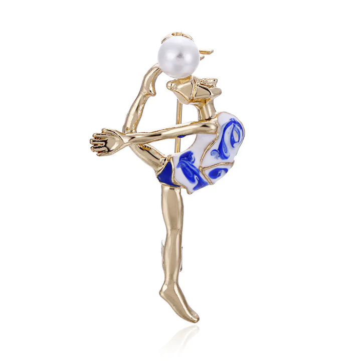 New European Style Brooch with Pearl for Gymnastics