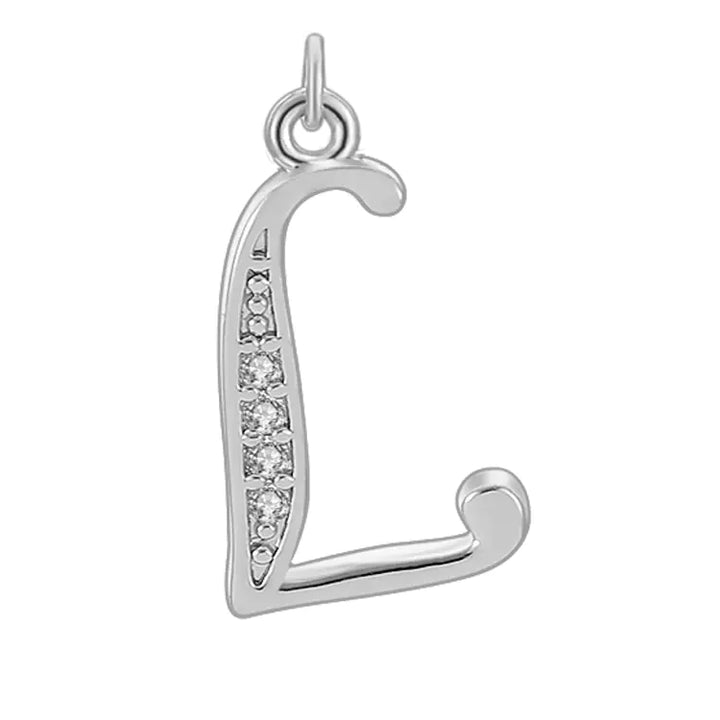 Diamond-Embedded Capital 26 English Letter Pendant Set