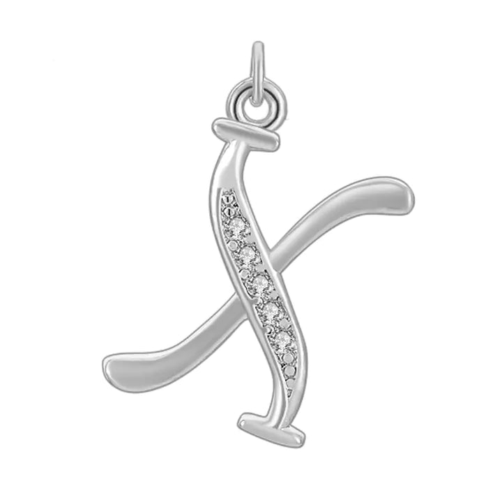 Diamond-Embedded Capital 26 English Letter Pendant Set