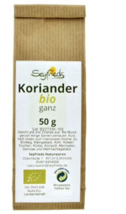 Seyfrieds | Koriander ganz | bio 50g