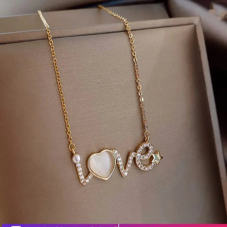 Cat's Eye Stone Necklace with LOVE Pendant (2020 Style)
