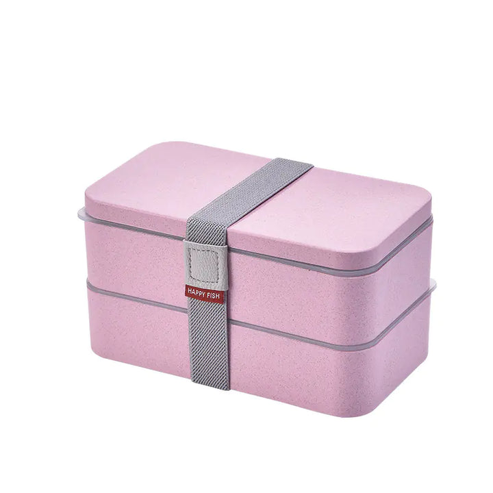 Wheat Straw Double Layer Japanese Bento Box