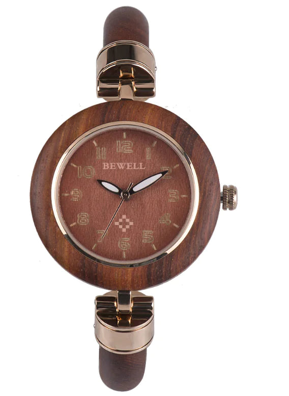 Fashionable Waterproof Wooden Watch with Bracelet for Women