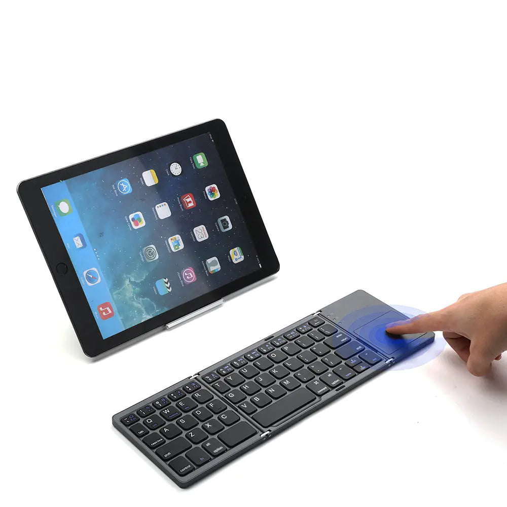 Foldable Mini Keyboard with Wireless Bluetooth Touchpad