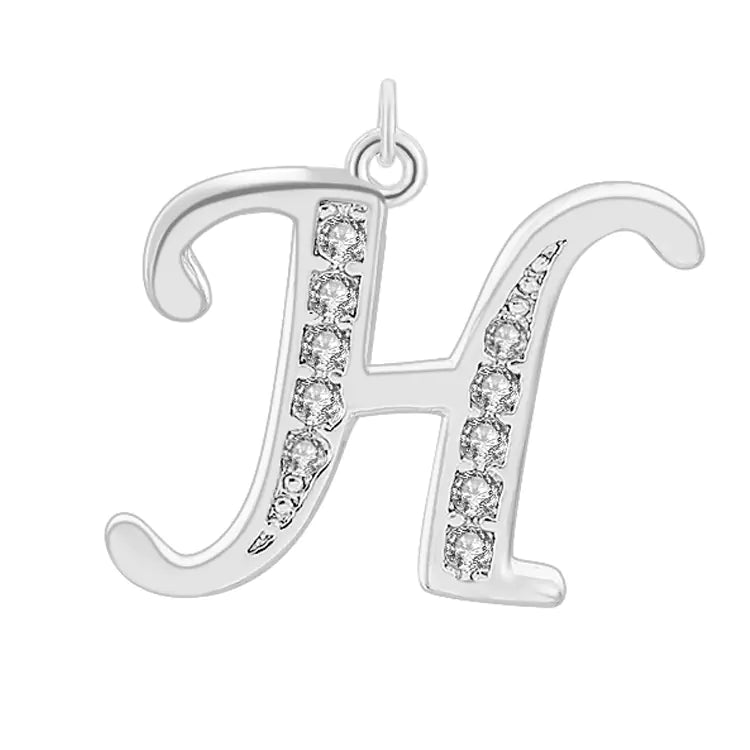 Diamond-Embedded Capital 26 English Letter Pendant Set
