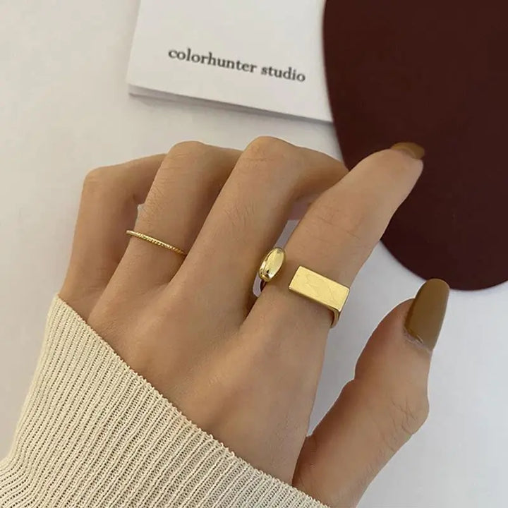 Creative Titanium Steel Ring with Letter Design for Women