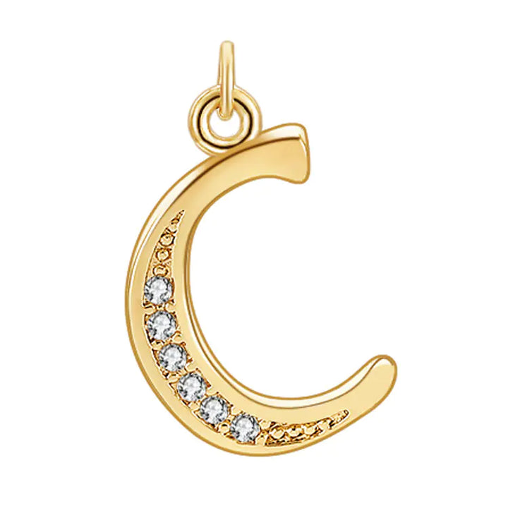 Diamond-Embedded Capital 26 English Letter Pendant Set