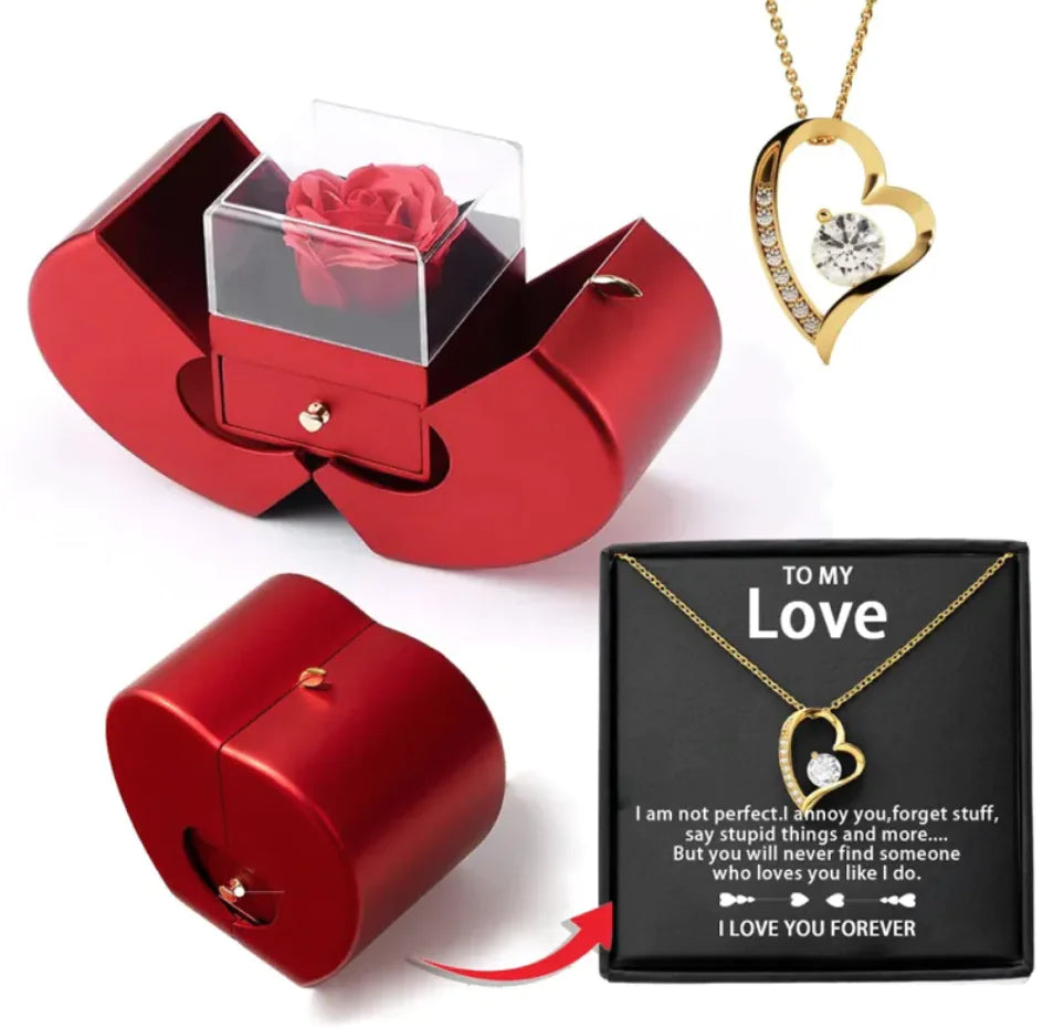 Women's Hollow Heart Necklace Set
