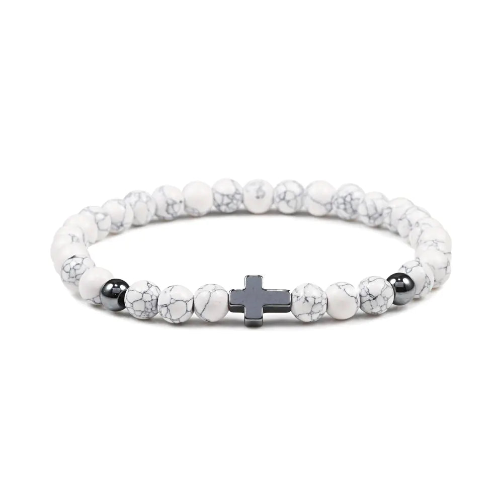 Fashion Hematite Beaded Stretch Bracelet with Turquoise