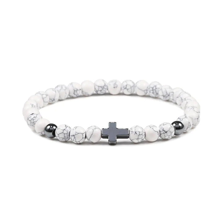 Fashion Hematite Beaded Stretch Bracelet with Turquoise